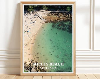 Shelly Beach, Australia Travel Poster: Art Print (A4 or A3) - Etsy