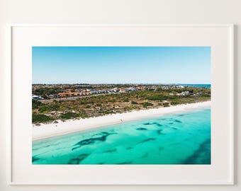 Whitfords Beach Wall Art, Printable Beach Pictures Perth, Western Australia Prints, Aerial Ocean Photography, Aesthetic Beach House Decor