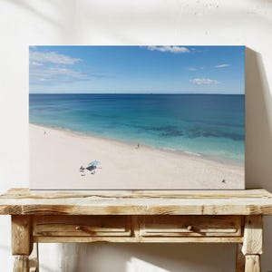 Strandszene Fotodruck Büro, Ozeanlandschaft Kunstwerk, Beachy Leinwand gerahmte Poster, Küstenwanddekordrucke, Stranddrohnenfotografie