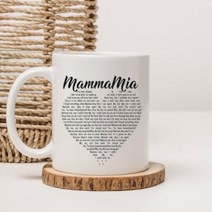 Customizable Mamma Mia Lyric Mug, 11oz Personalized Name Mug, Swedish Band Inspired Mammamia 15oz Mug