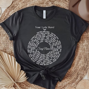 Custom Song Lyric Shirt, Vinyl Design Shape T-Shirt, Personalized Lyric Shirt, Music Lover Birthday Shirt