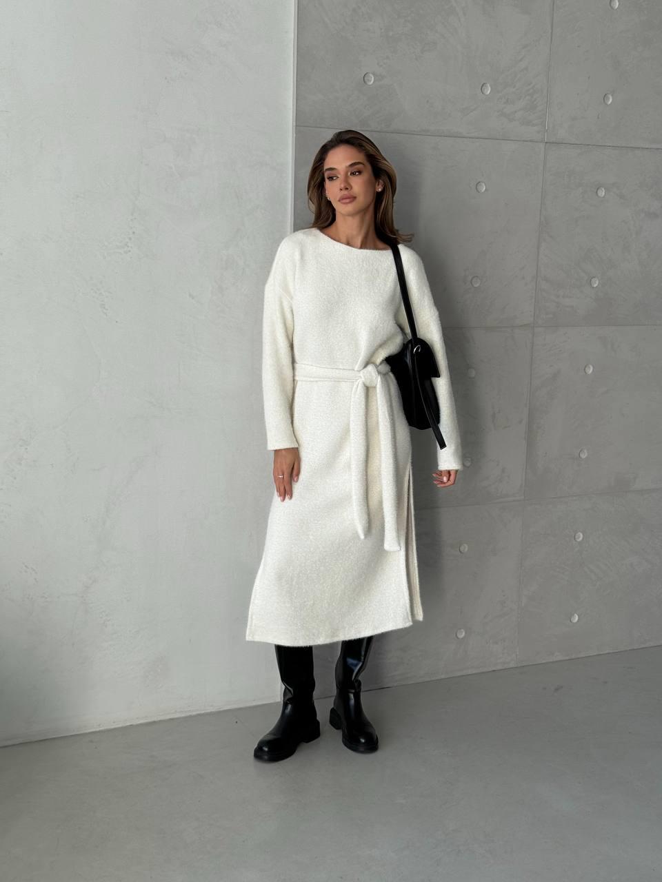 Knitted White Dress. Winter Long Dress. Women Classic Dress. Maxi Sweater Dress. Long Knit Dress. Fall Clothing.