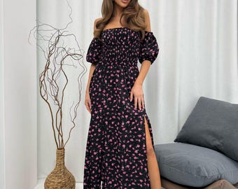 black dress with rhinestones Vintage Velvet Off-Shoulder Rhinestones Wiggle Dress In Black