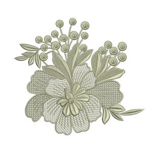 Vintage Floral Embroidery Design | Digital Machine Embroidery Pattern | Flower Bouquet Embroidery File | Instant Download | PES DST Formats
