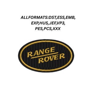 Range Rover Logo Embroidery Design File | Luxury SUV Car Emblem Digital Download | Oval Patch