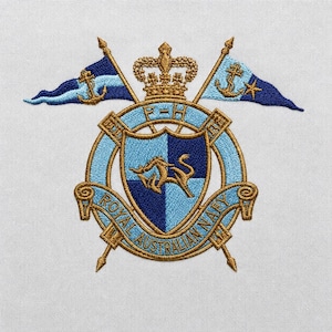 Royal Navy Crest Embroidery Design: British Military Badge (DST PES JEF VP3 Formats)