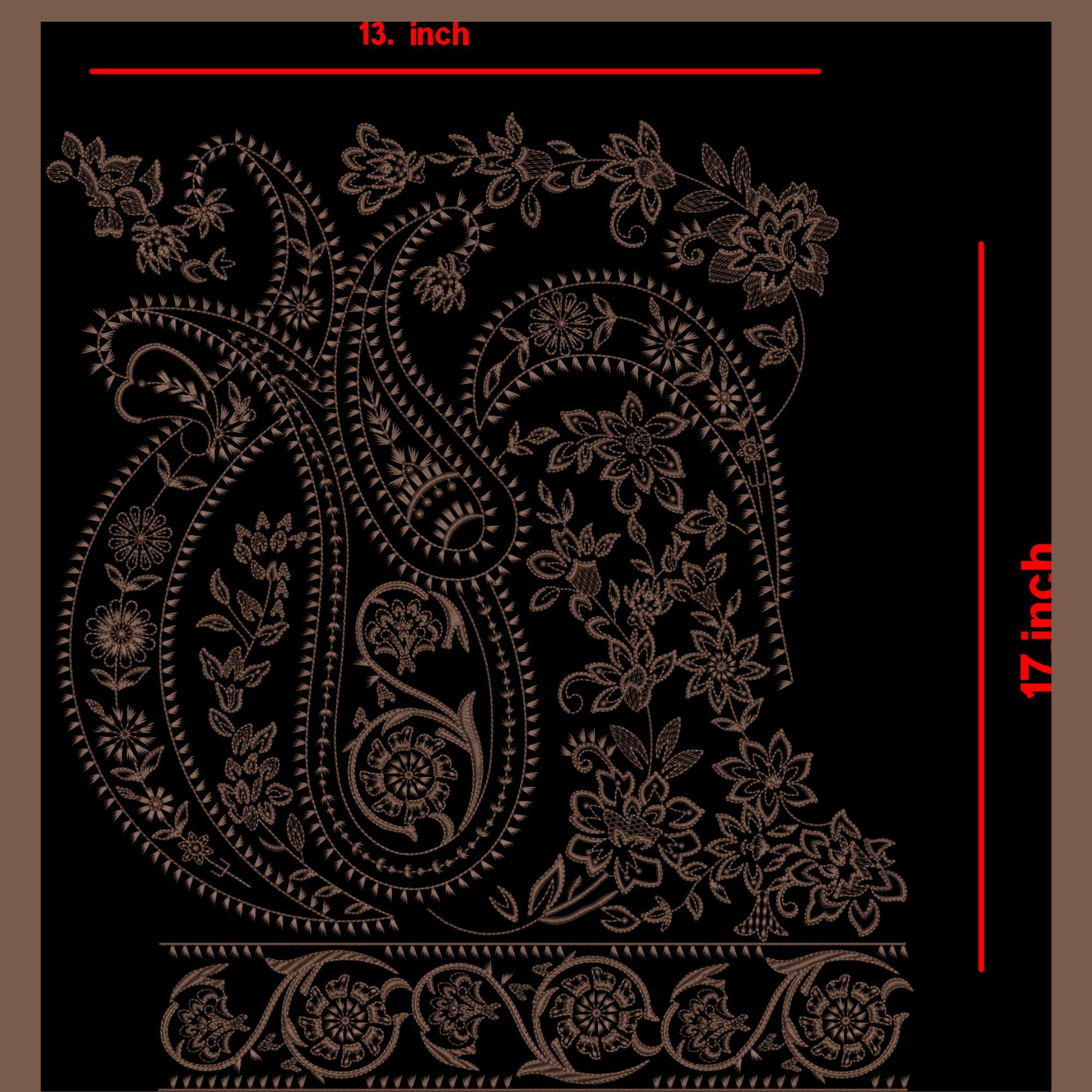 Paisley Floral Embroidery Design | Digital Machine Embroidery File ...