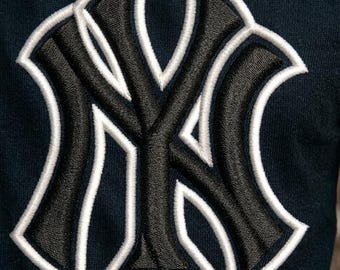 New York Yankees Machine Embroidery Pattern Stylized NY Logo Embroidery File Custom Baseball Logo DST PES Jef xxx, Instant Digital Download