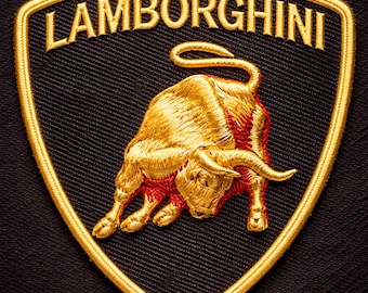 Italian Golden Bull Shield Machine Embroidery Design, Exotic Supercar Stitch File