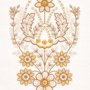Floral Neck Embroidery Design | Machine Embroidery File (Digital Download)