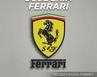 Italian Racing Horse Shield Embroidery Design (Digital Download)