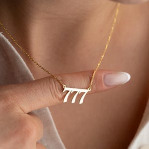 Custom Angel Number Necklace: 925 Sterling Silver, 14K Gold Plated