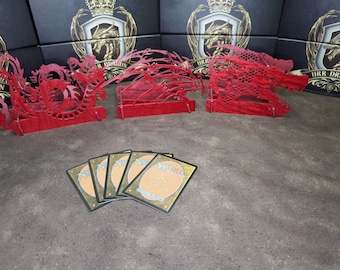 DAWN FIRE - Magic the Gathering Deck Box - Dragon Design Card Organizer - Acrylic Storage for MTG Collectors & Players - Perfect Gift Idea
