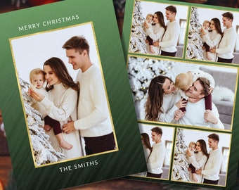 Modelo de cartão de Natal moderno Canva, modelo de cartão de Natal com foto, feriado com foto minimalista, editável, cartão de Natal com foto