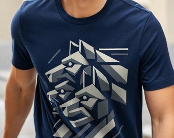 T-shirt kubisme Cerberus: Griekse mythologie geometrische kunst