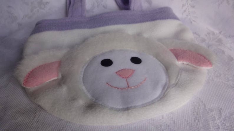 Sheep Purse, Sheep Bag, Toddler Girl Children Purse, Animal Fleece Purse, Bag, Child Animal Purse, Animal Bag, Girls Purse, Treat Bag image 2