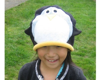 Penguin Fleece Hat - Animal Costume Beanie, Kids & Adults