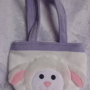 Sheep Purse, Sheep Bag, Toddler Girl Children Purse, Animal Fleece Purse, Bag, Child Animal Purse, Animal Bag, Girls Purse, Treat Bag image 3