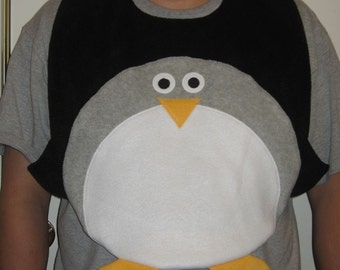 Penguin Adult Bib, Clothing Protector, Reversible Bib