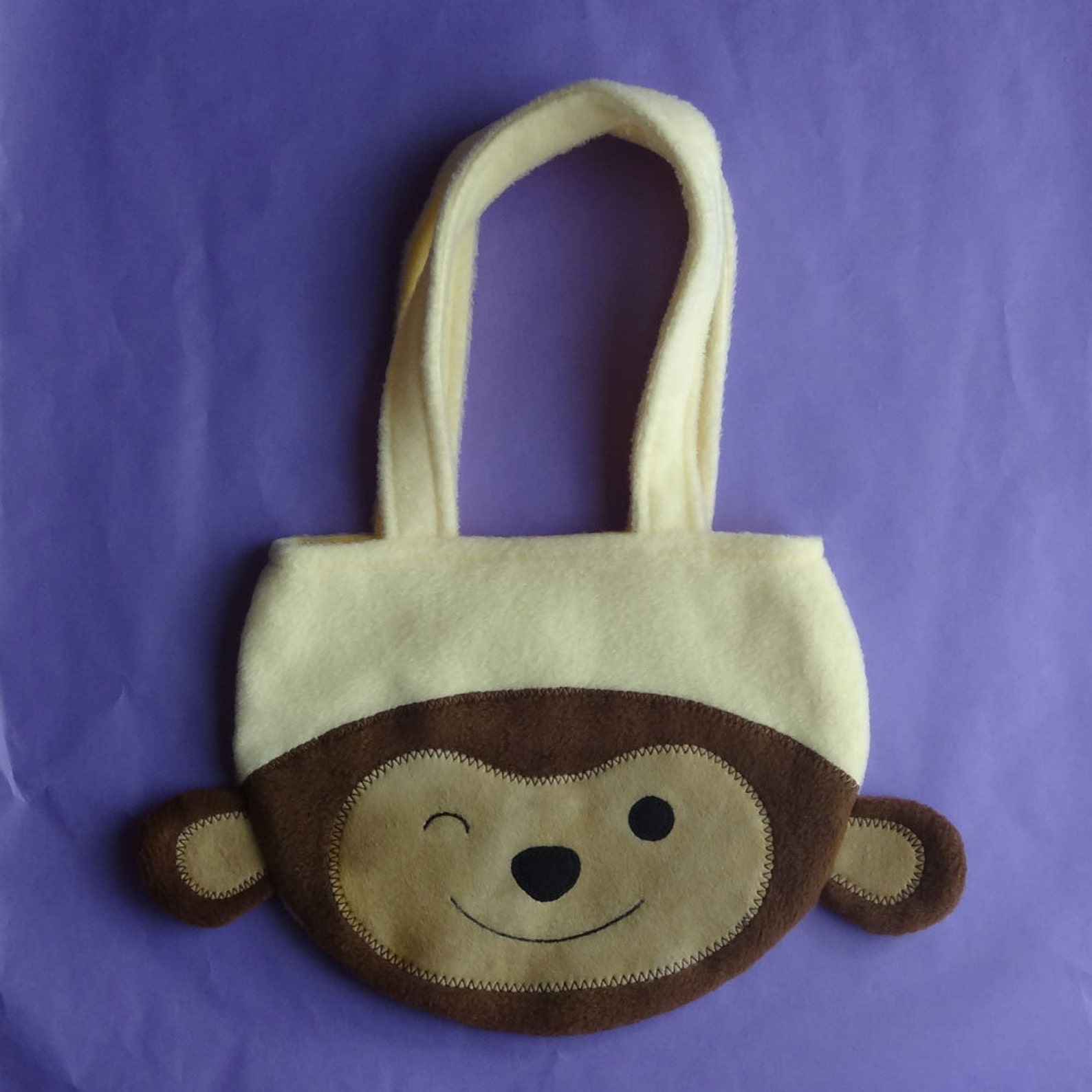 Monkey Purse Monkey Bag Toddler Girl Children Animal Fleece Etsy UK