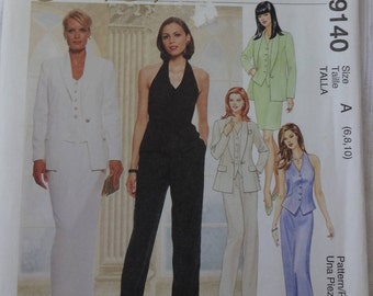 McCalls 9140 Evening Elegance Sewing Pattern Misses'  Women's Lined Jacket, Lined Top, Skirt in Two Lengths, Pants  Size 6, 8, 10 UNCUT