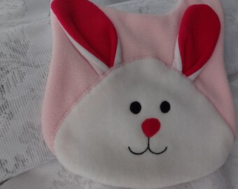 Reversible Fleece Bunny Bib, Infant Newborn Gift
