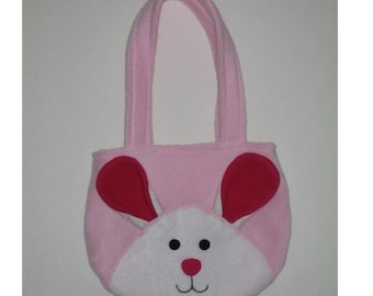 Fleece Pink Bunny Purse, Toddler Treat Bag
