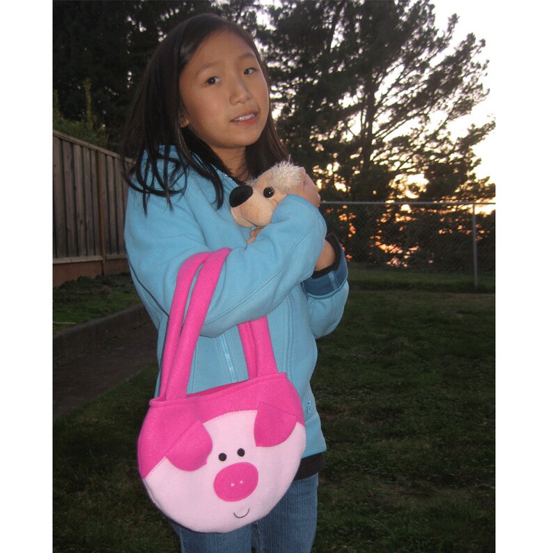 Pig Purse, Piggy Bag, Toddler Girl Children Purse, Animal Fleece Purse ...