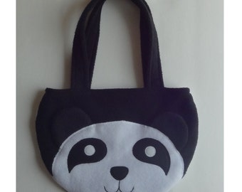 Panda Purse, Panda Bag,  Toddler Girl Children Purse, Animal Fleece Purse, Bag, Child Animal Purse, Animal Bag, Girls Purse, Treat Bag