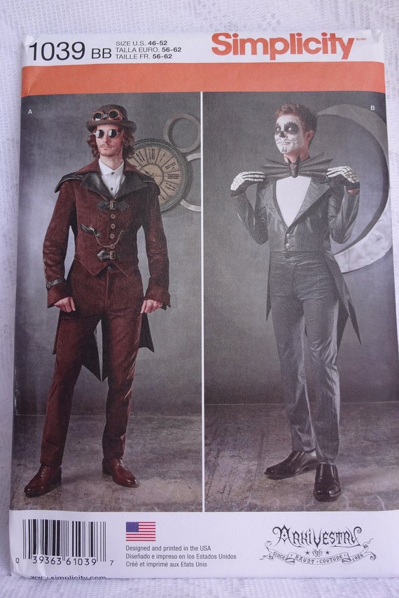 Simplicity Mens Sewing Pattern 1039 Fancy Dress Costumes Simplicity Mens Sewing Pattern 1039 Fancy Dress Costumes