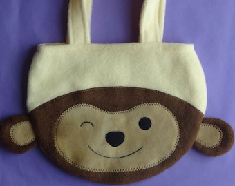 Fleece Monkey Purse, Toddler Animal Shoulder Bag