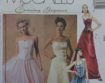 McCalls 3853 Sewing Pattern Evening Elegance Misses' Women's Lined Tops and Skirts, Women's Evening Dress, Size 6, 8, 10, 12