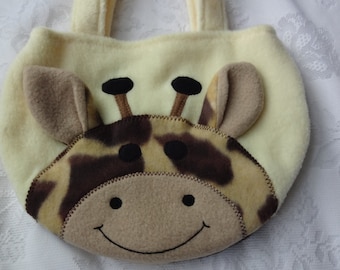 Giraffe Fleece Purse, Toddler Girl Animal Bag