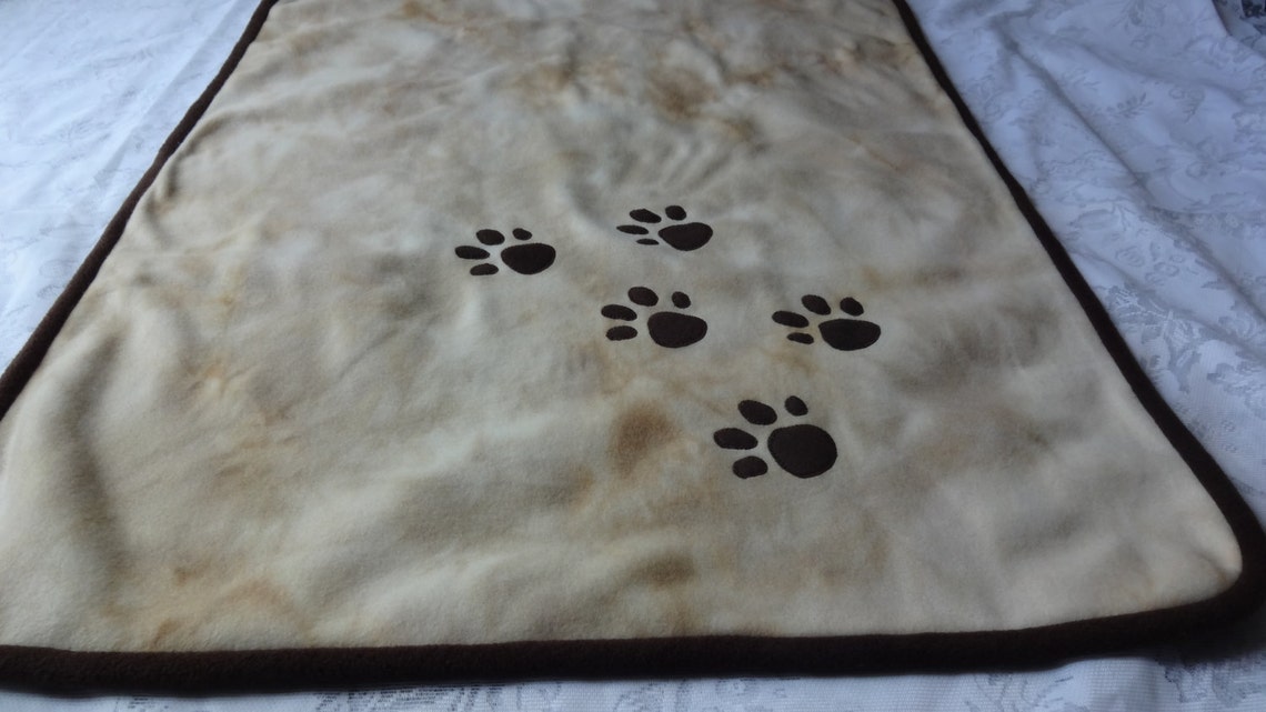 Puppy Paw Print Baby Blanket Baby Fleece Blanket Puppy Baby Etsy
