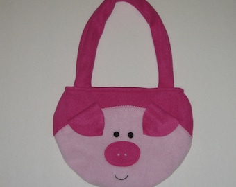 Fleece Pig Purse, Toddler Girl Children's Bag