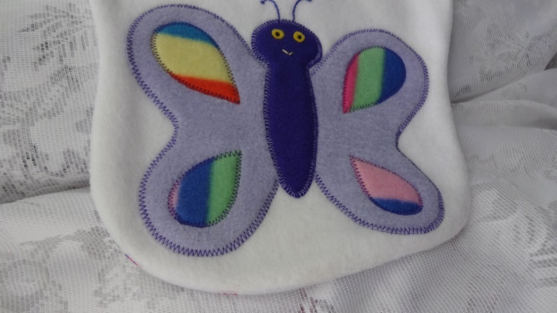 Butterfly Bib, Infant Baby Bib, Animal Reversible Fleece Bib, Animal Bib, Baby Shower Gift, Baby Bib, Newborn Gift, Newborn Toddler Bib afbeelding 3