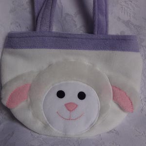 Sheep Purse, Sheep Bag, Toddler Girl Children Purse, Animal Fleece Purse, Bag, Child Animal Purse, Animal Bag, Girls Purse, Treat Bag image 1