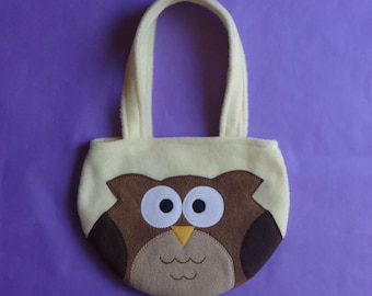 Fleece Owl Purse, Toddler Girl Shoulder Bag