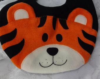 Tiger Baby Bib, Reversible Animal Bib, Newborn Gift