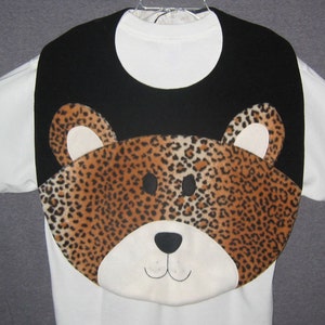 Adult Leopard Bib, Adult Bib, Clothing Protector, Men and Women Adult Bib, Adult Animal Bib image 2