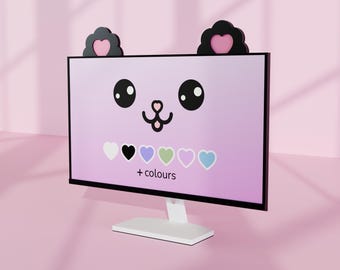 Kawaii Monitor Ears - Cat Ear Headphones Attachment - PC Gaming Accessories