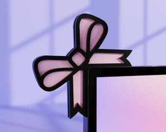 Kawaii Pink Monitor Bows (Pair) – Coquette Gaming Decor