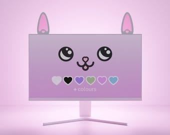 Bunny Ears for Computer Screen, Kawaii PC Gaming Decor