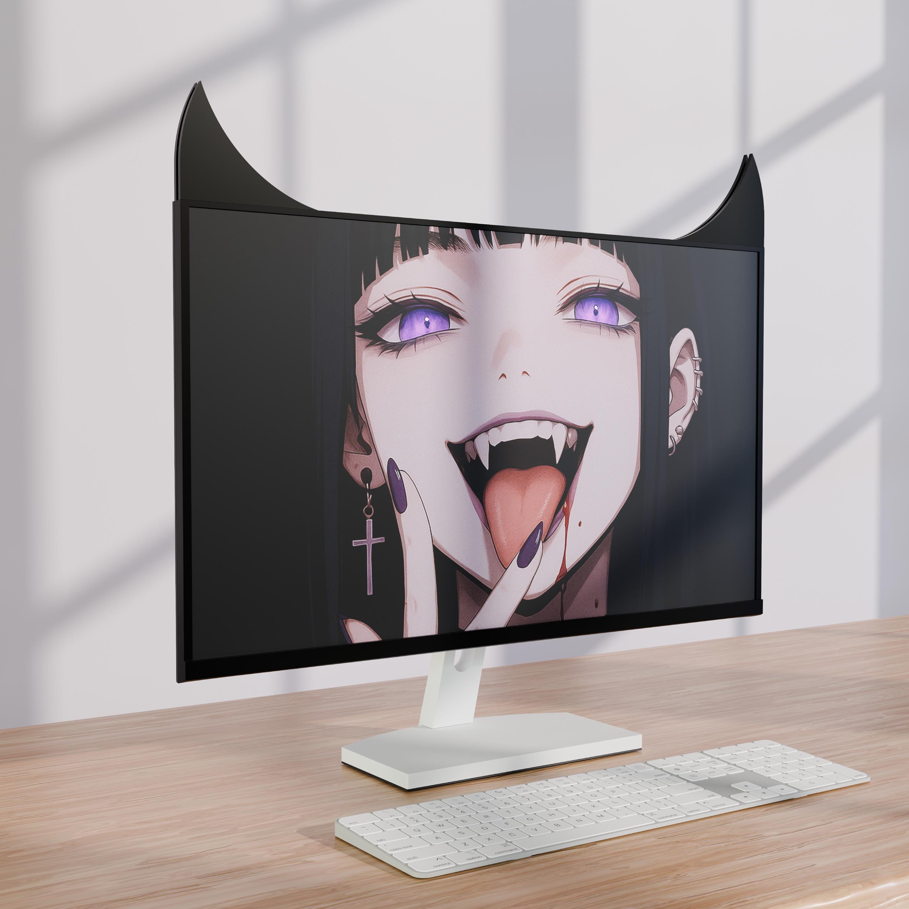 Screen Horns Acrylic Screen Horns, Goth PC Gaming Decor - Etsy