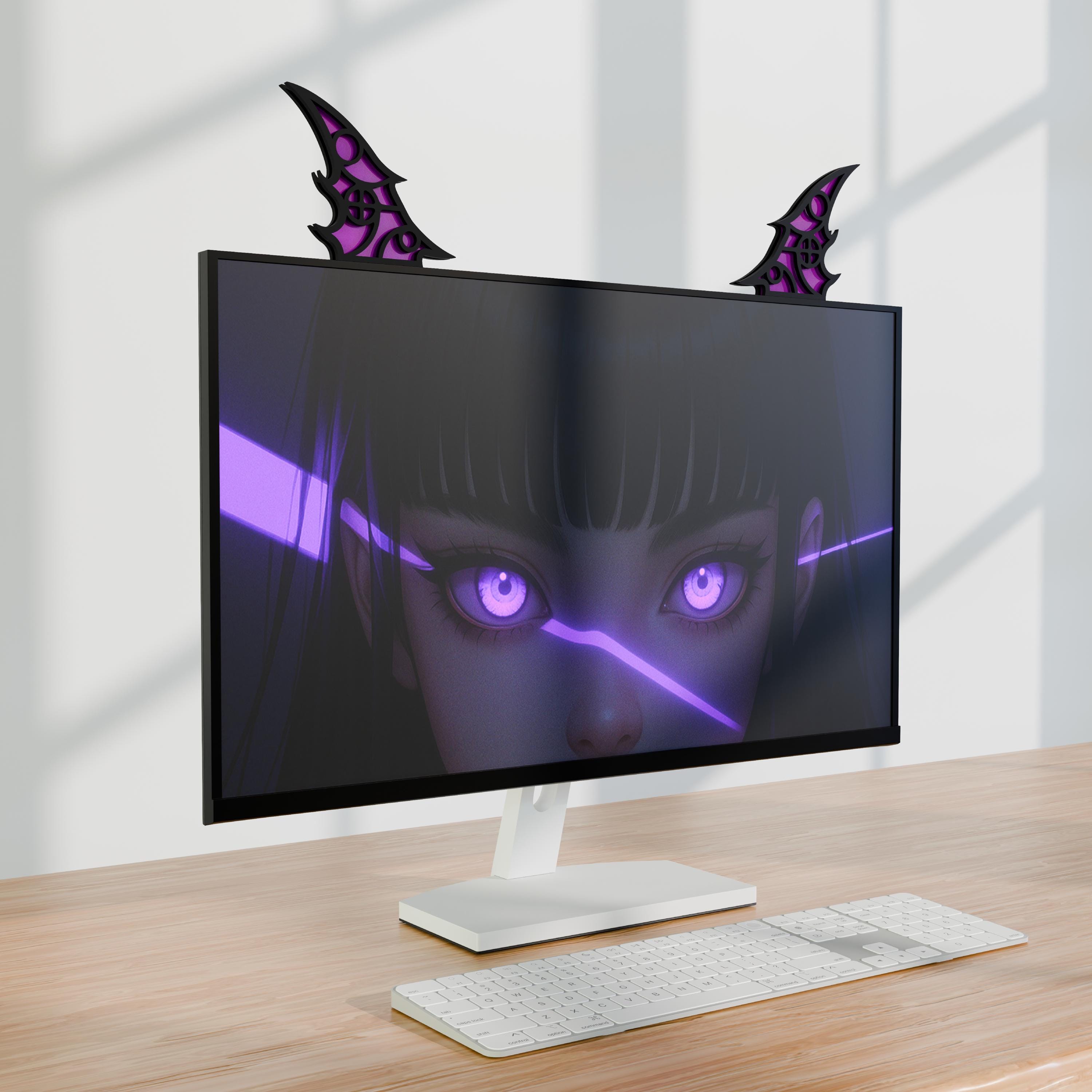 Screen Horns - Horns for Monitors, PC Accessories, Goth PC Gaming ...