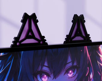 Cyberpunk Cat Ear Screen Toppers – Gaming Desk Decor