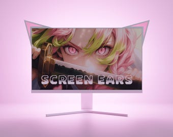 Acrylic Cat Ears for Monitor – Kawaii PC Gaming Desk Decor