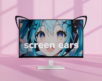 Monitor Cat Ears – Kawaii PC Gaming Desk Decor