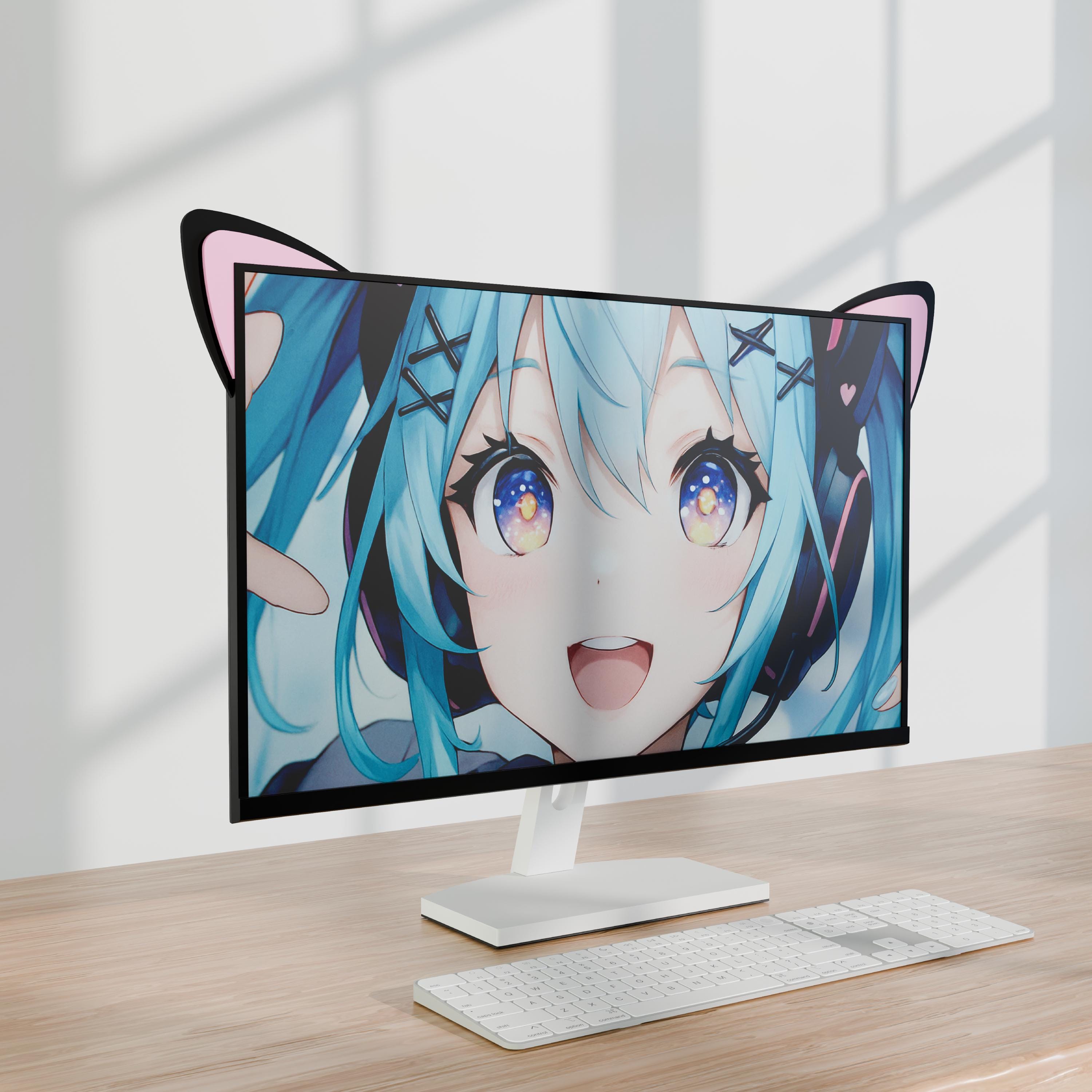モニター猫耳 – かわいいPCゲーミングデスクの装飾 - Etsy 日本