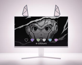Mecha Screen Ears – Acrylic Monitor Toppers, Gamer Desk Decor